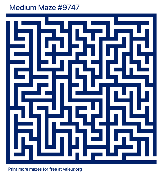 Free Printable Medium Maze number 9747