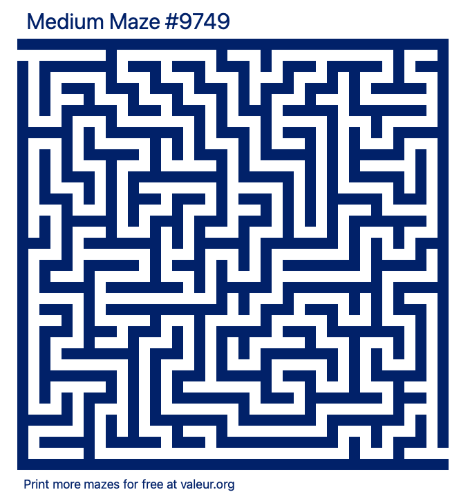 Free Printable Medium Maze number 9749