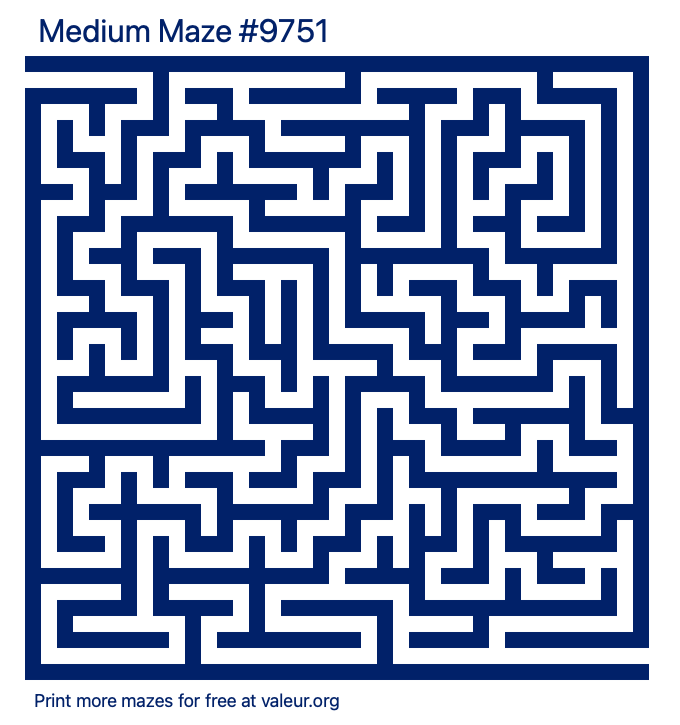 Free Printable Medium Maze number 9751