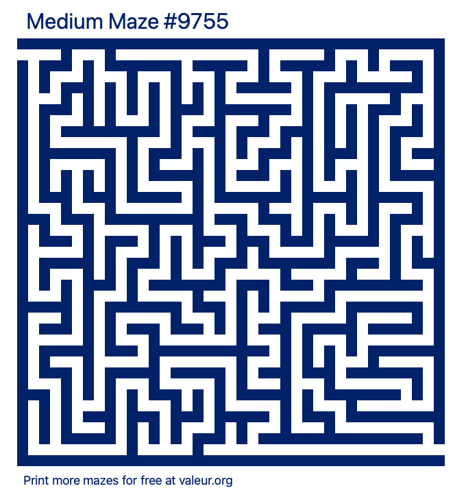 Free Printable Medium Maze number 9755
