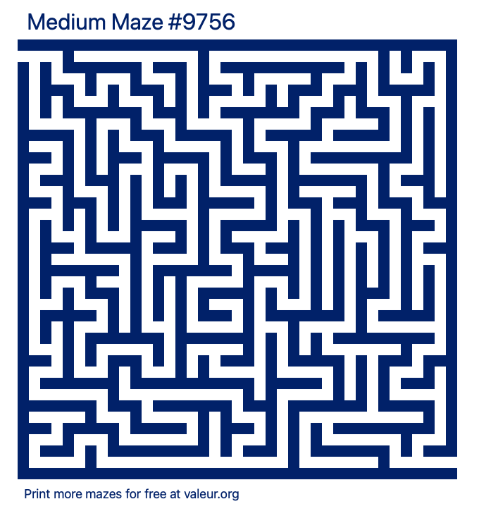 Free Printable Medium Maze number 9756