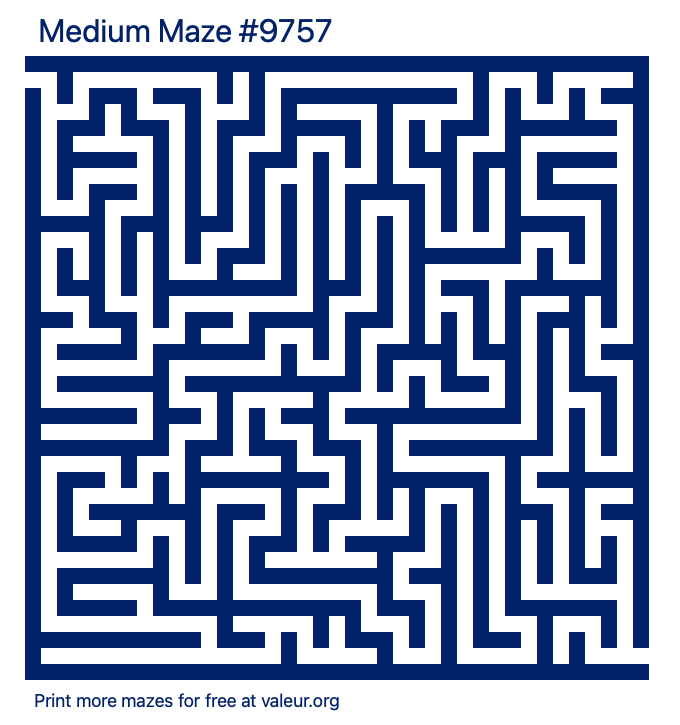 Free Printable Medium Maze number 9757