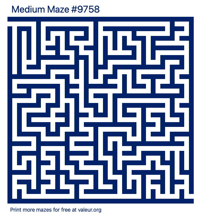 Free Printable Medium Maze number 9758