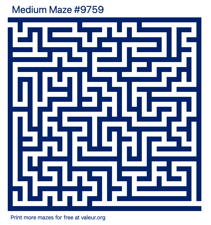 Free Printable Medium Maze number 9759