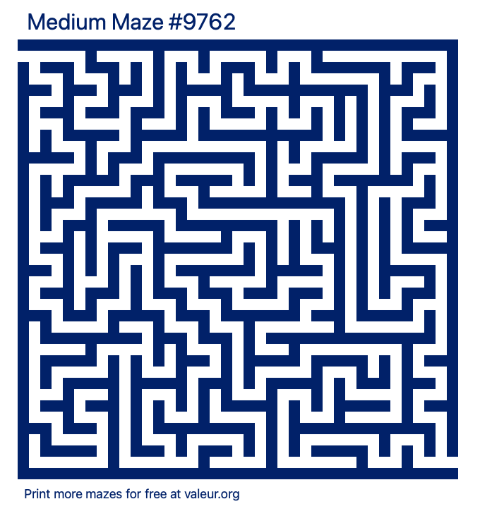 Free Printable Medium Maze number 9762