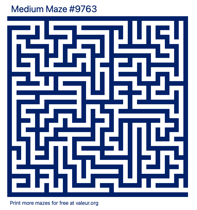Free Printable Medium Maze number 9763