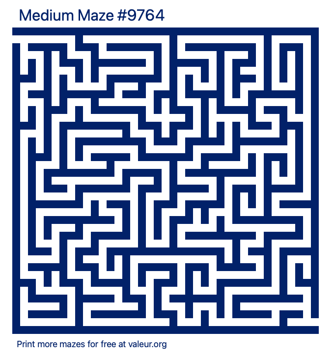 Free Printable Medium Maze number 9764