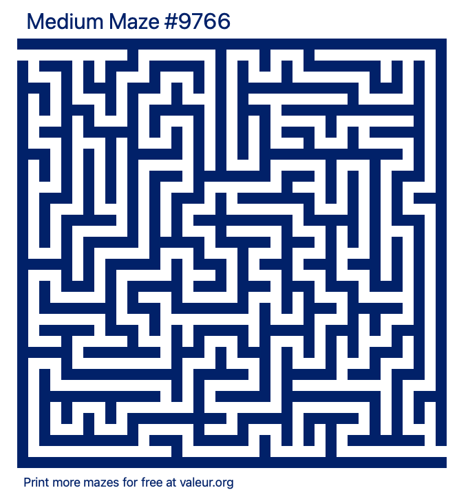 Free Printable Medium Maze number 9766