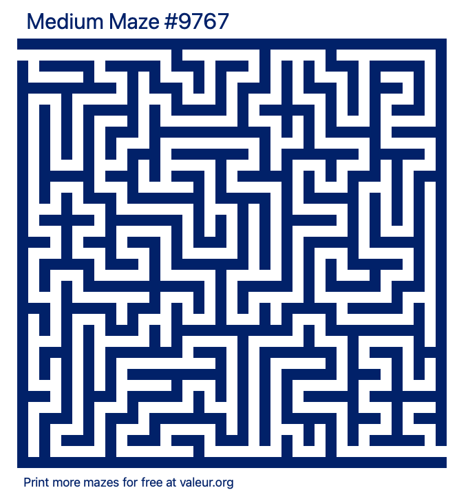 Free Printable Medium Maze number 9767