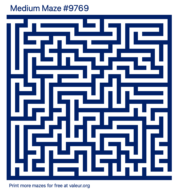 Free Printable Medium Maze number 9769