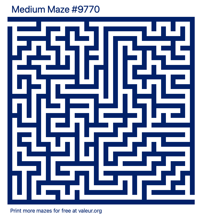 Free Printable Medium Maze number 9770
