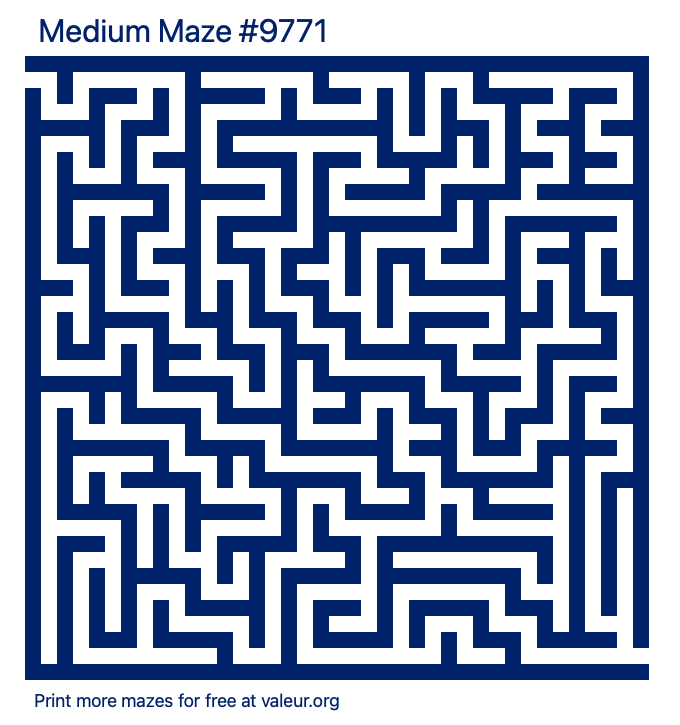 Free Printable Medium Maze number 9771