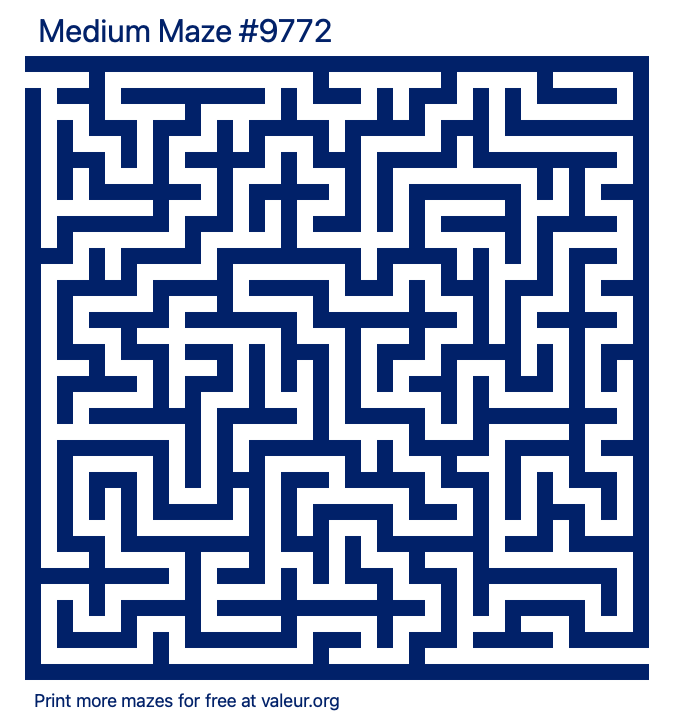 Free Printable Medium Maze number 9772