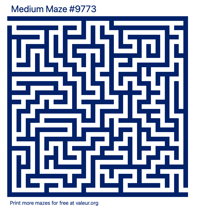 Free Printable Medium Maze number 9773