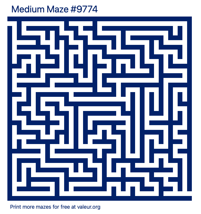 Free Printable Medium Maze number 9774