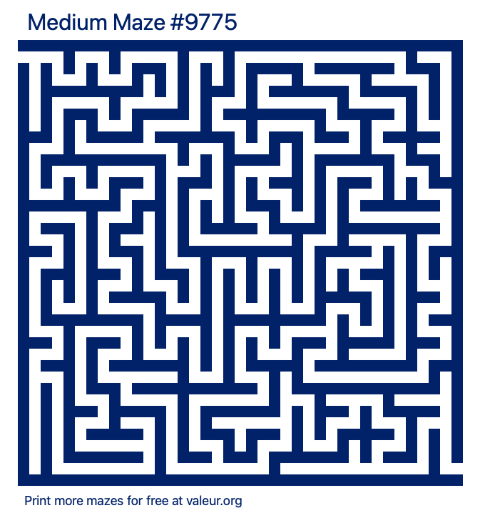 Free Printable Medium Maze number 9775