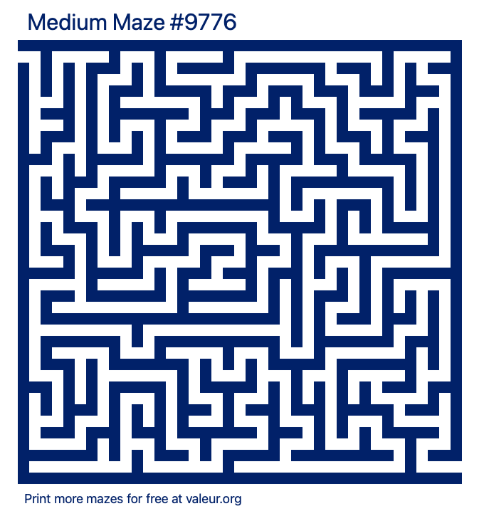 Free Printable Medium Maze number 9776