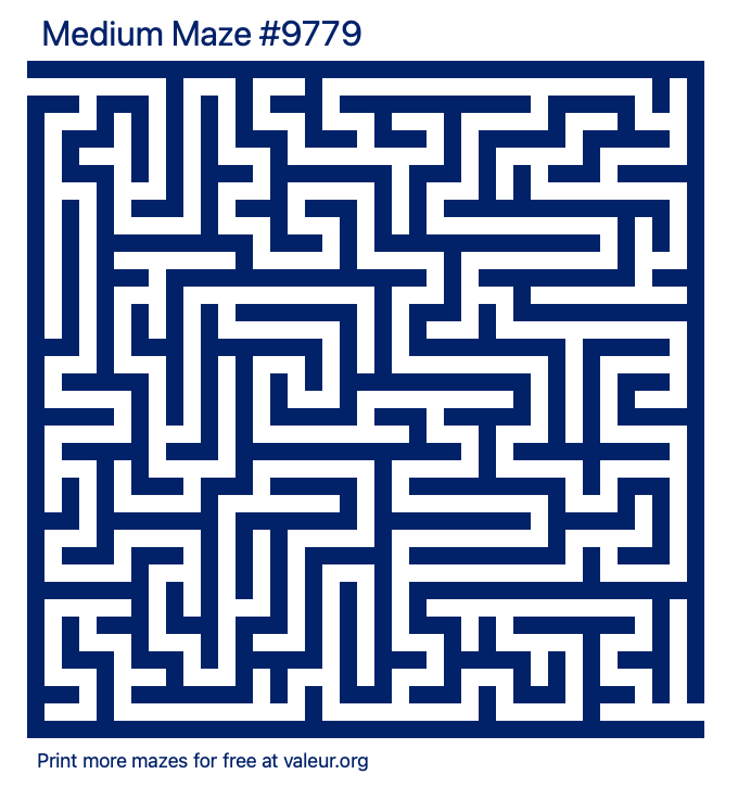Free Printable Medium Maze number 9779