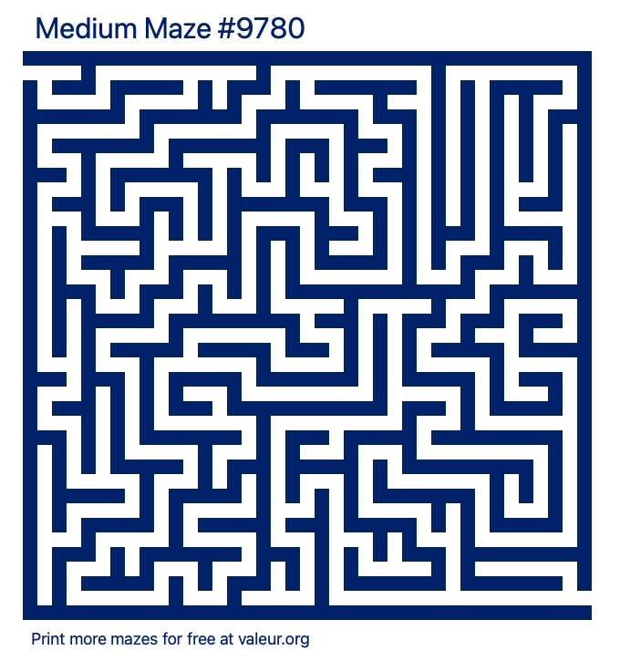 Free Printable Medium Maze number 9780