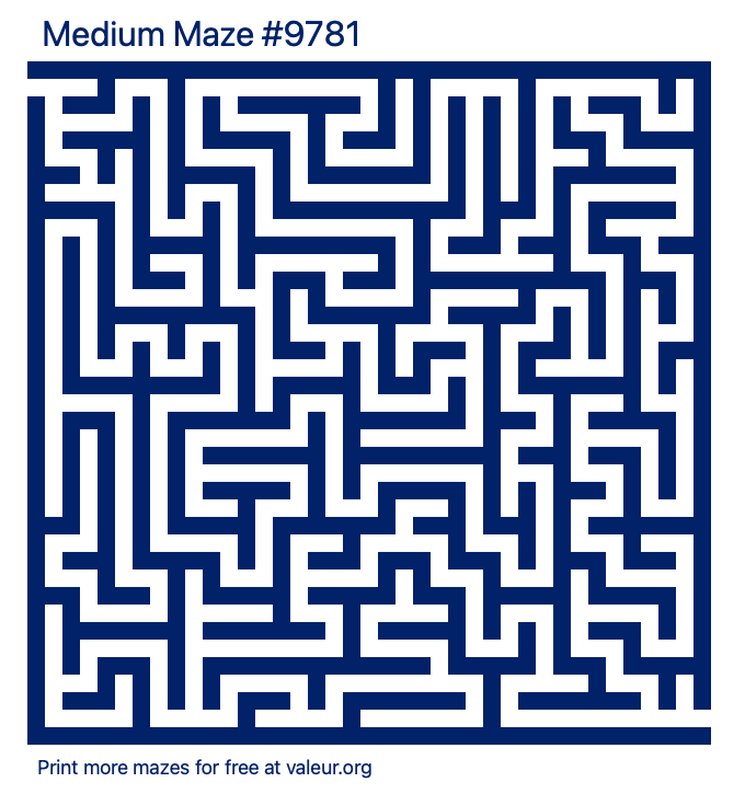Free Printable Medium Maze number 9781