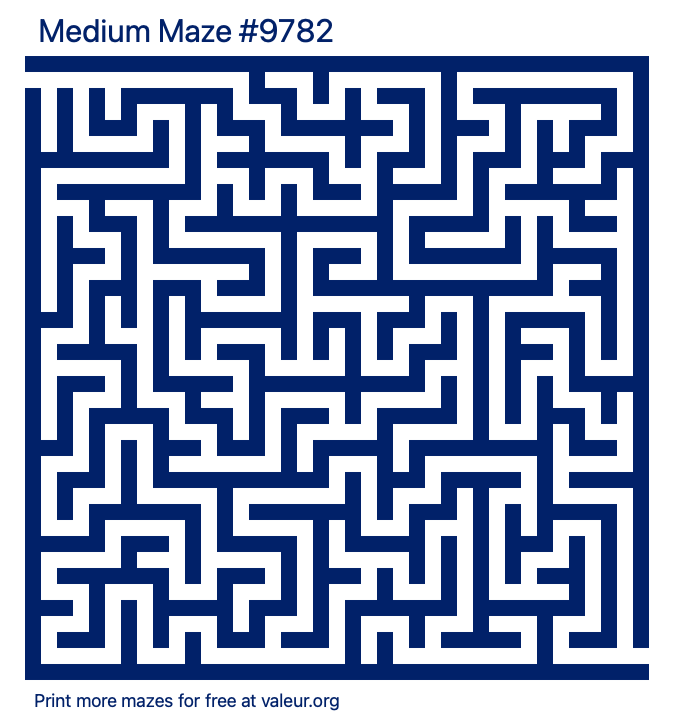 Free Printable Medium Maze number 9782