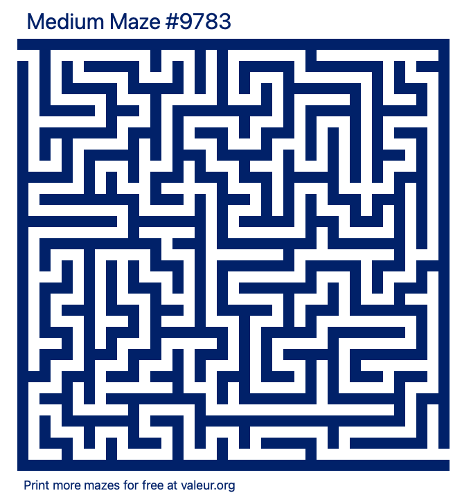 Free Printable Medium Maze number 9783