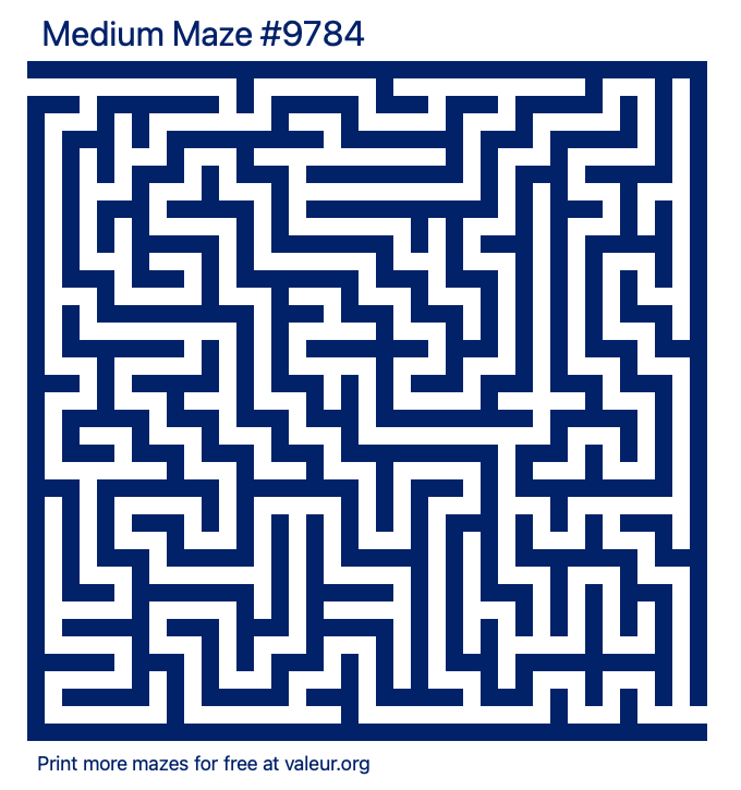 Free Printable Medium Maze number 9784