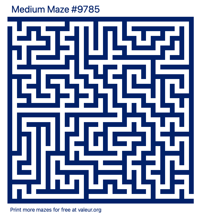 Free Printable Medium Maze number 9785