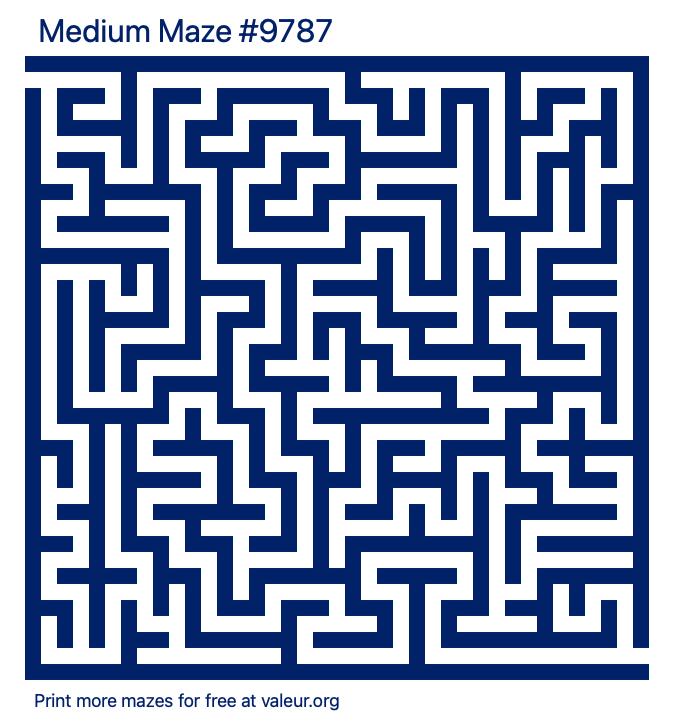 Free Printable Medium Maze number 9787