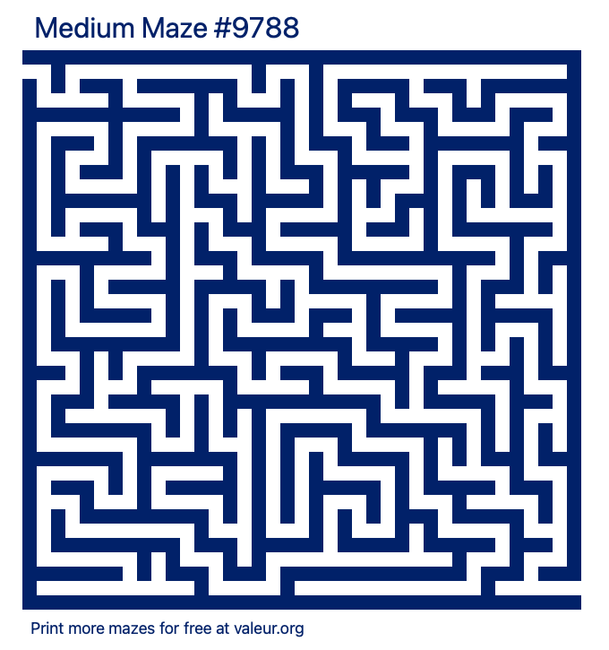 Free Printable Medium Maze number 9788