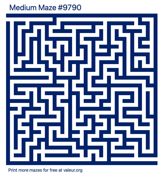 Free Printable Medium Maze number 9790