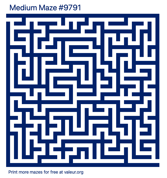 Free Printable Medium Maze number 9791