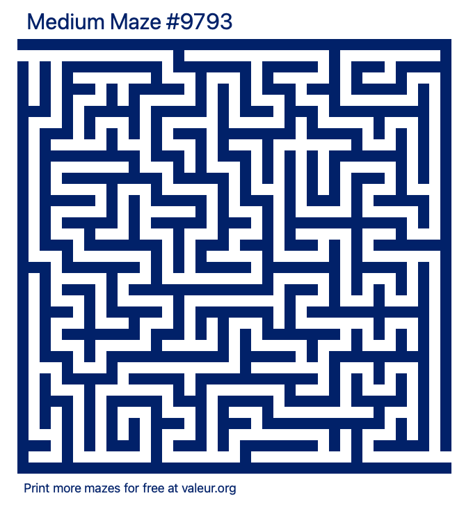 Free Printable Medium Maze number 9793