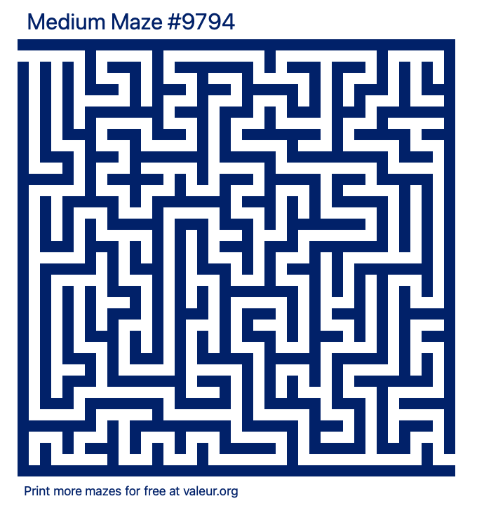 Free Printable Medium Maze number 9794