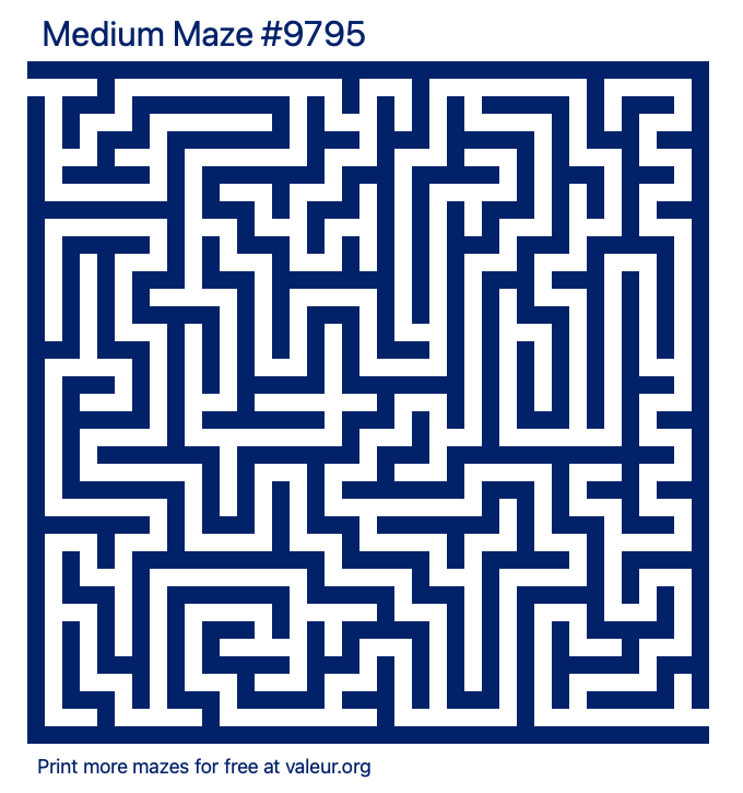 Free Printable Medium Maze number 9795