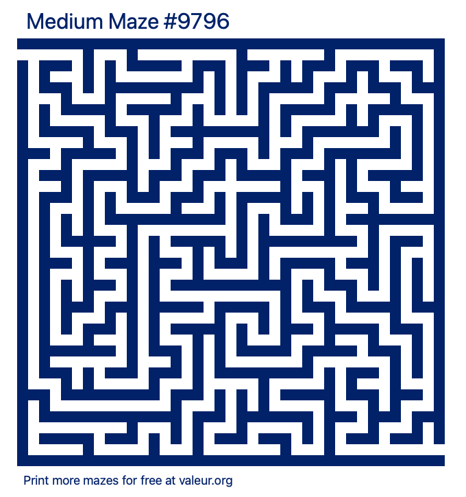 Free Printable Medium Maze number 9796