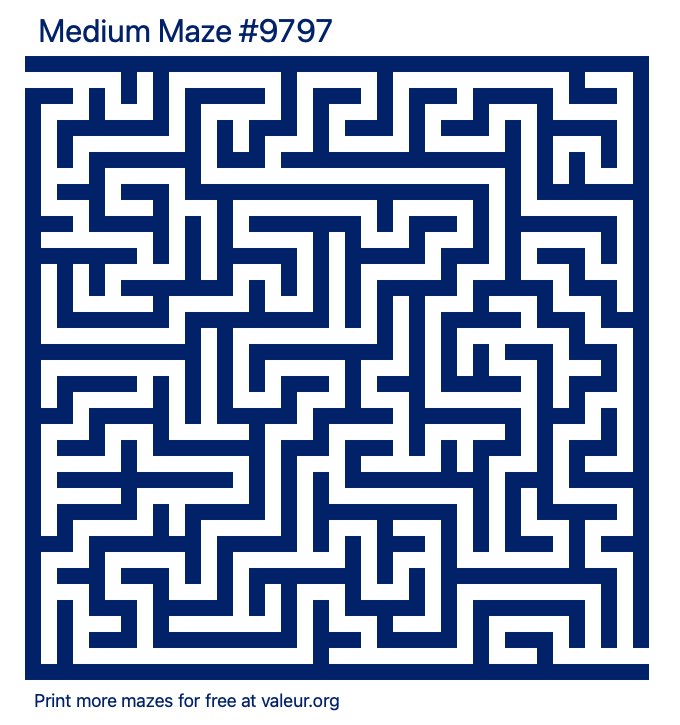 Free Printable Medium Maze number 9797