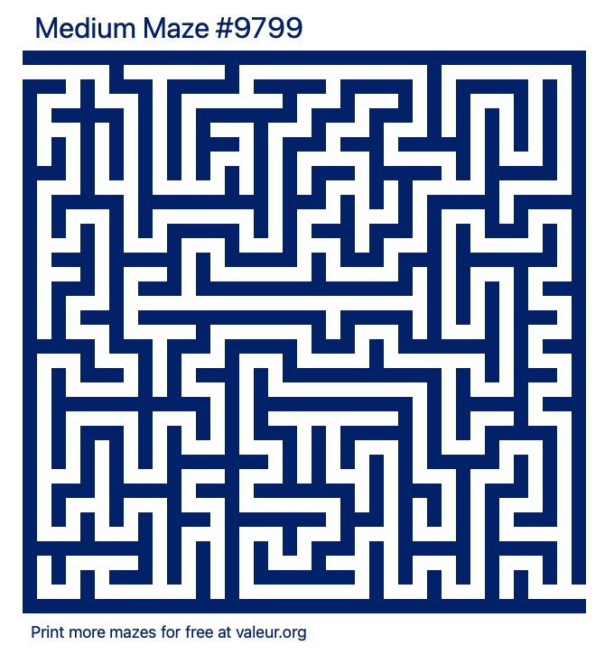Free Printable Medium Maze number 9799
