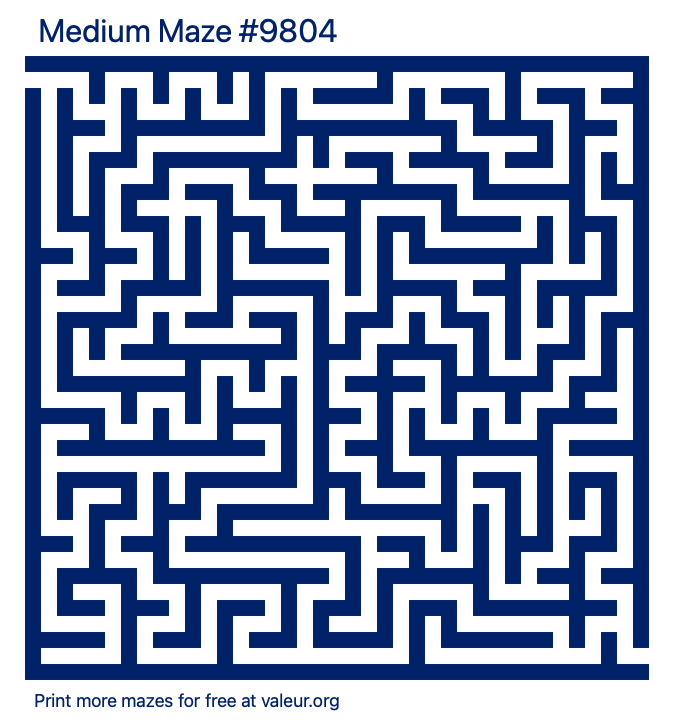 Free Printable Medium Maze number 9804