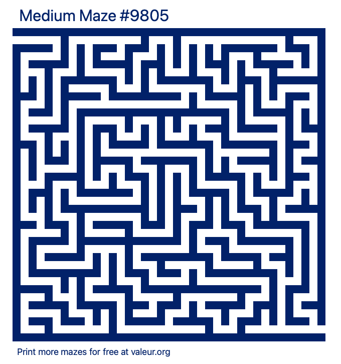 Free Printable Medium Maze number 9805