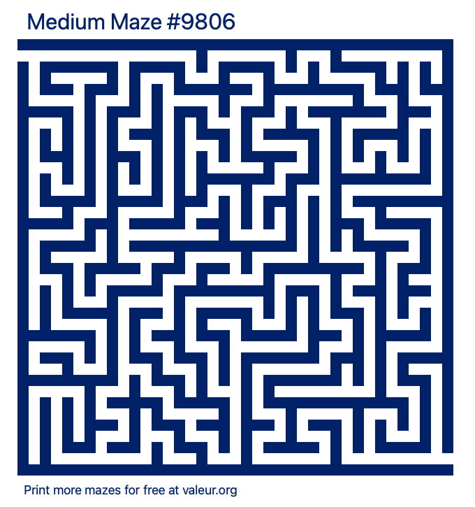 Free Printable Medium Maze number 9806