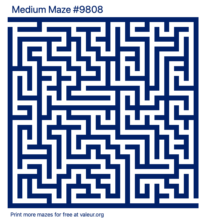 Free Printable Medium Maze number 9808