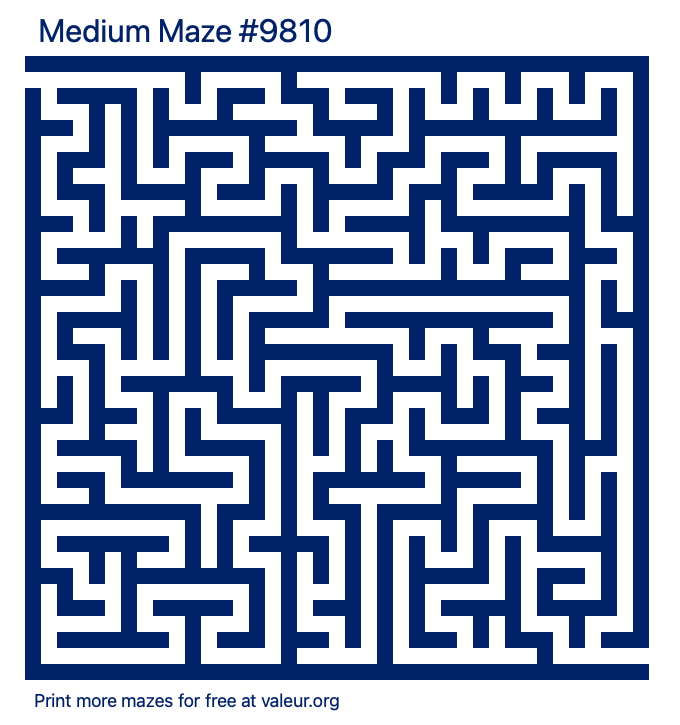 Free Printable Medium Maze number 9810