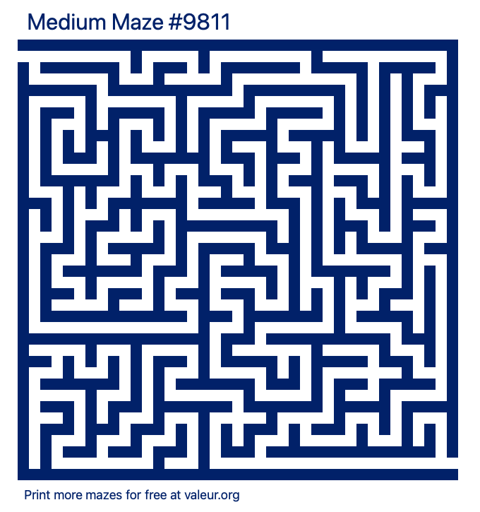 Free Printable Medium Maze number 9811