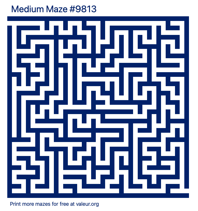 Free Printable Medium Maze number 9813