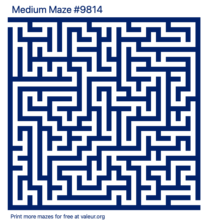 Free Printable Medium Maze number 9814