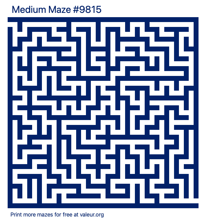 Free Printable Medium Maze number 9815