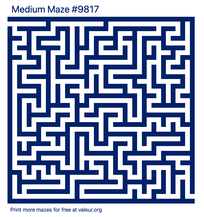 Free Printable Medium Maze number 9817