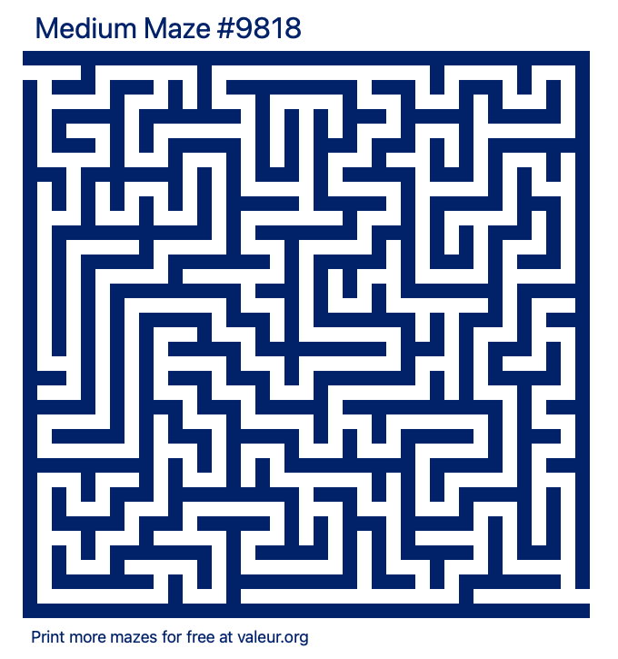 Free Printable Medium Maze number 9818