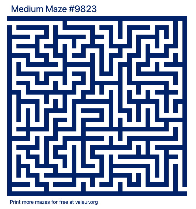 Free Printable Medium Maze number 9823